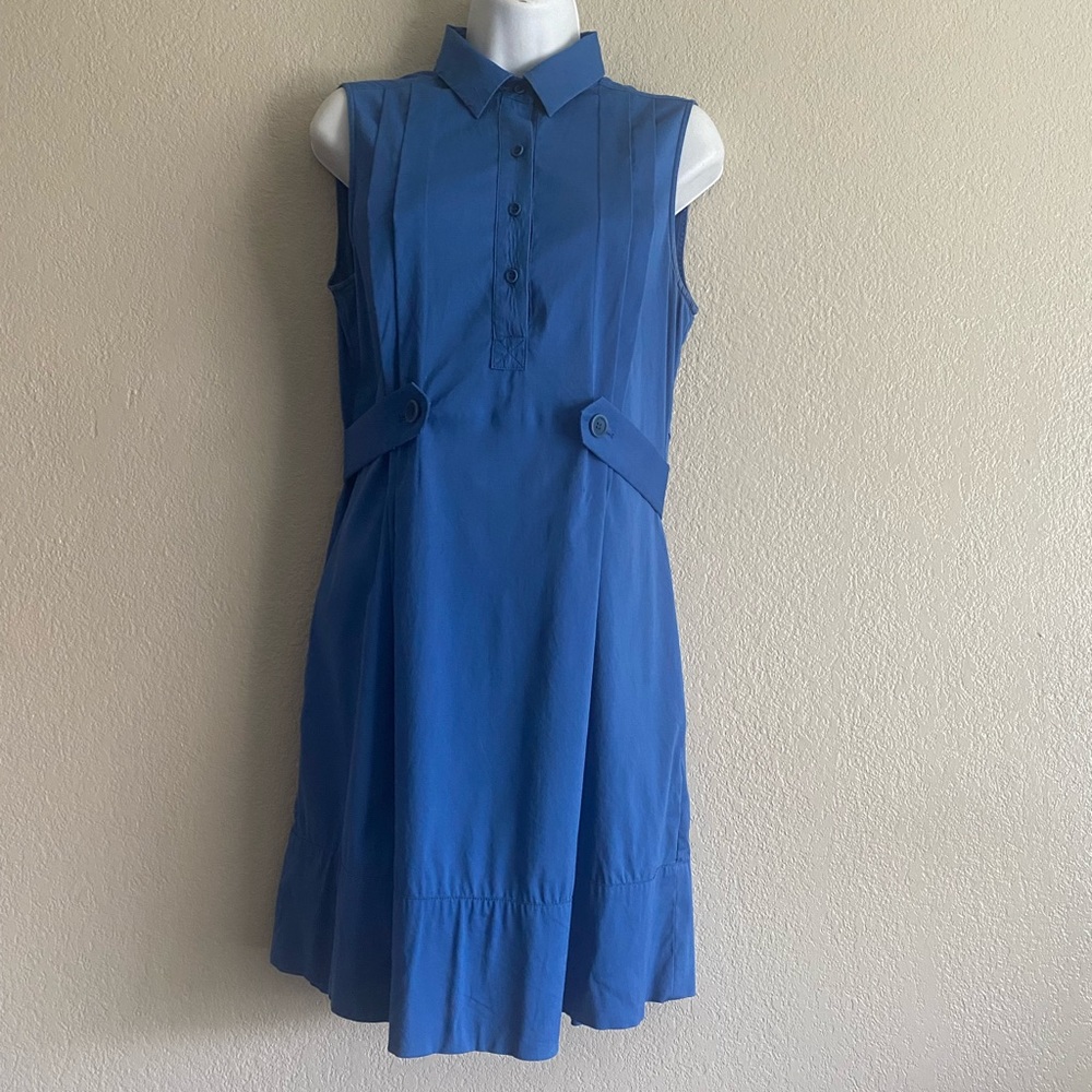 Theory blue sleeveless midi dress